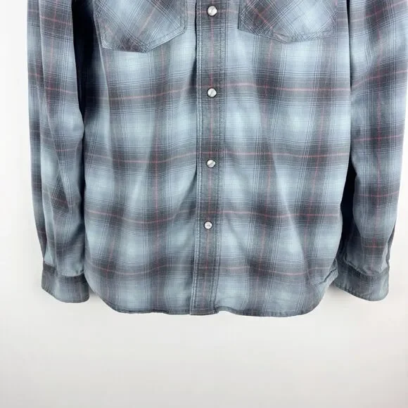 Carhartt Men's Relaxed Fit Plaid Long Sleeve Grey Blue Heavyweight Shirt Small - Picture 9 of 16